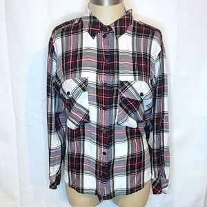 Sanctuary Plaid Button Down Shirt Size Small
